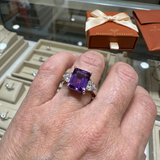 Bague améthyste Trinité | Or blanc