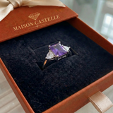 Bague améthyste Trinité | Or blanc