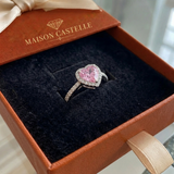 Bague coeur Baiser rosé | Or blanc