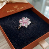 Bague fleur de cerisier | Or blanc