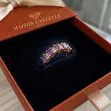 Bague Orlina couronne violette | Or rose