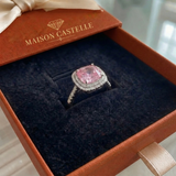 Bague en saphir rose en coussin | Or