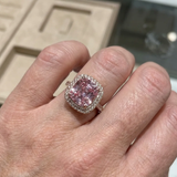 Bague en saphir rose en coussin | Or