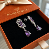 Boucles d'oreilles améthyste éclat scintillant | Or blanc