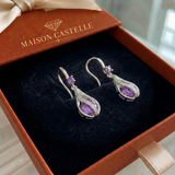 Boucles d'oreilles Calithra torsade lumineuse | Or blanc