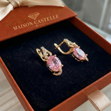Boucles d'oreilles rose aube | Or