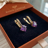 Boucles d'oreilles Zéphira couronne lumineuse | Or rose