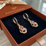 Boucles d'oreilles en forme de goutte de rosée au clair de lune | Or rose