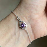 Bracelet infini améthyste | Or blanc
