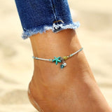 Bracelet de cheville étoiles et coquillage