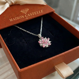 Collier fleur de cerisier | Or blanc