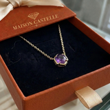 Collier pendentif en améthyste avec monture | Or rose