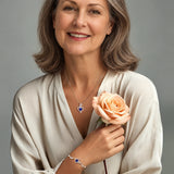 Collier en cœur de rose saphir | Or blanc
