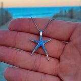 Pendentif étoile en bleu et opale