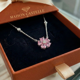 Pendentif en forme de fleur pétale | Or blanc